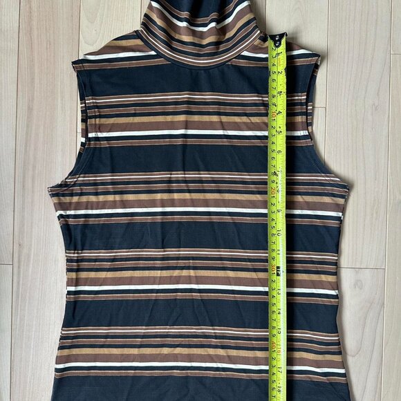 Zara Knitwear Striped Sleeveless Turtleneck – Stretch Fit, Retro Neutrals - Picture 4 of 7